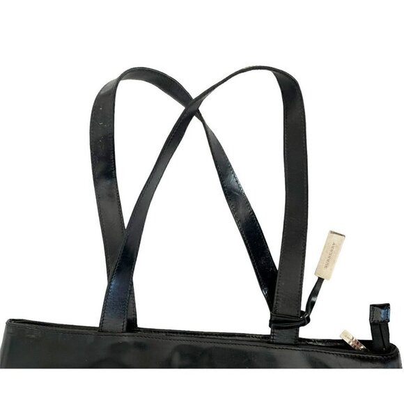 BURBERRY Vintage Black Leather Shoulder Hand Bag - Picture 11 of 12